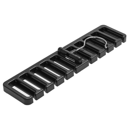 10 Slot Tie and Belt Hanger for Wardrobe Mens Closet Rack Organiser Hook - Brown.