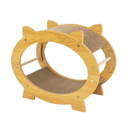 Durable Cat Scratcher Lounge Corrugated Scratching Wood Board - Square.