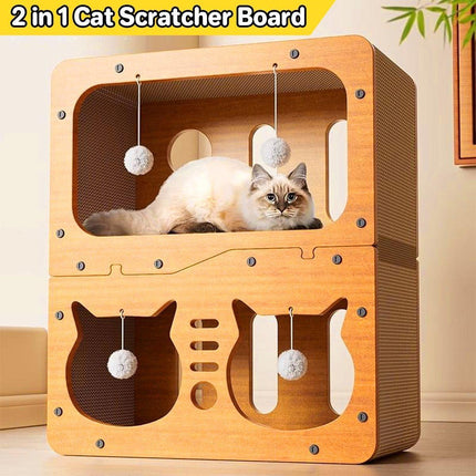 Wear-resistant Cat Scratch Board House Four Seasons Cat Climbing Tower Toy Nest.