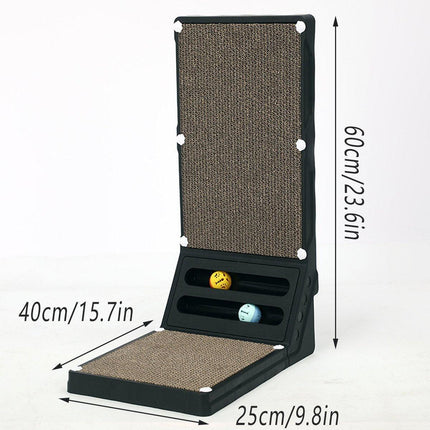 L-shaped Cat Scratching Board Vertical Claw Toy Cat Scratcher for Pet Playtime - Grey.