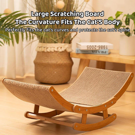 Premium Cat Scratching Board Bed Corrugated Paper Durable All Seasons Cat Toy - Rocking Chair Scratcher.