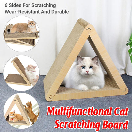 Triangular Cat Scratching Board Corrugated Paper Scratcher Pad Scraper Kitten.