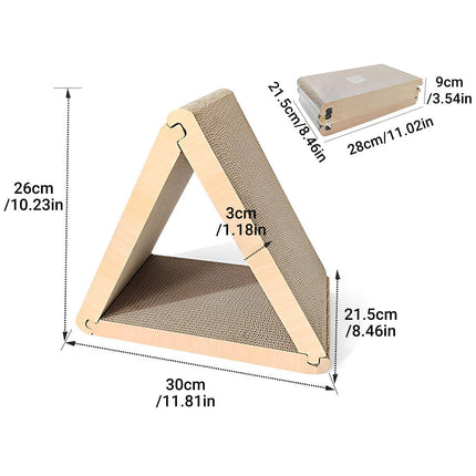 Triangular Cat Scratching Board Corrugated Paper Scratcher Pad Scraper Kitten.