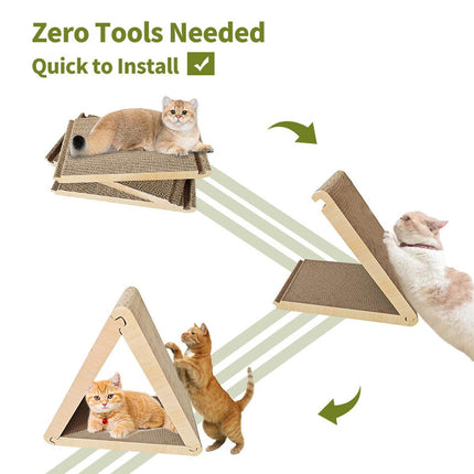 Triangular Cat Scratching Board Corrugated Paper Scratcher Pad Scraper Kitten.