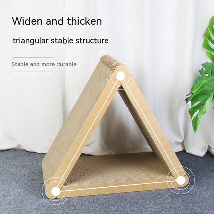 Triangular Cat Scratching Board Corrugated Paper Scratcher Pad Scraper Kitten.