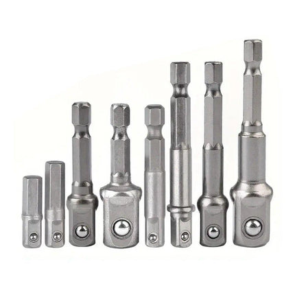 8pcs Hex Shank Socket Adapter Set 1/4 3/8 1/2 Inch Impact Driver Drill Bits.