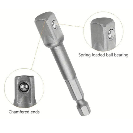 8pcs Hex Shank Socket Adapter Set 1/4 3/8 1/2 Inch Impact Driver Drill Bits.