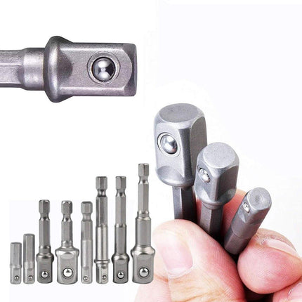 8pcs Hex Shank Socket Adapter Set 1/4 3/8 1/2 Inch Impact Driver Drill Bits.