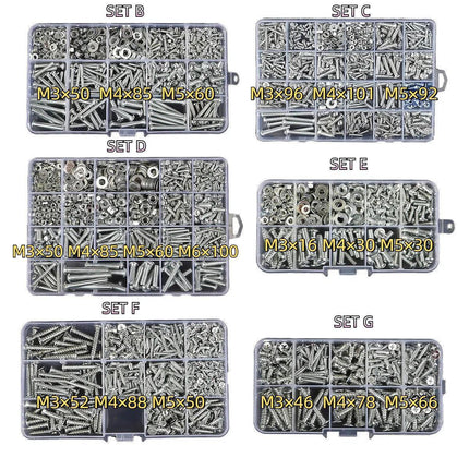 Household Self-tapping Screw Nut Gasket Box Set Multi-purpose Screw Assortment - B.