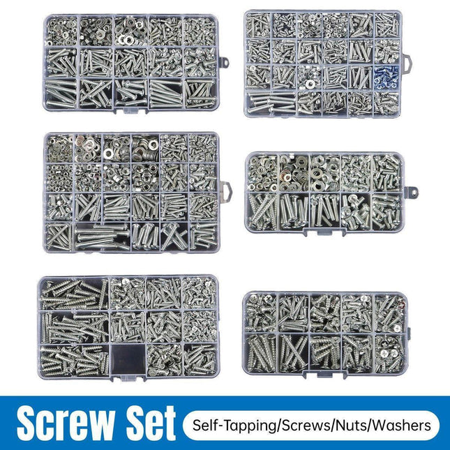 Household Self-tapping Screw Nut Gasket Box Set Multi-purpose Screw Assortment - E.