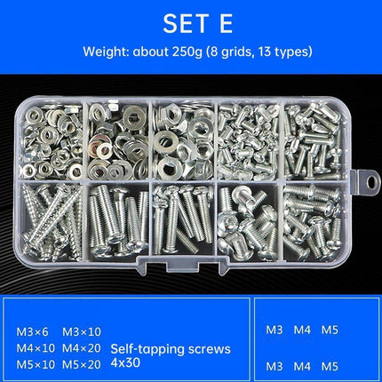 Household Self-tapping Screw Nut Gasket Box Set Multi-purpose Screw Assortment - E.