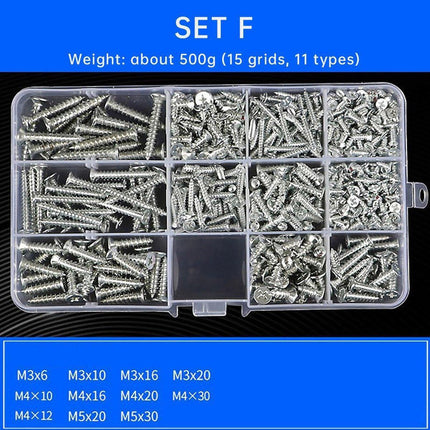 Household Self-tapping Screw Nut Gasket Box Set Multi-purpose Screw Assortment - E.