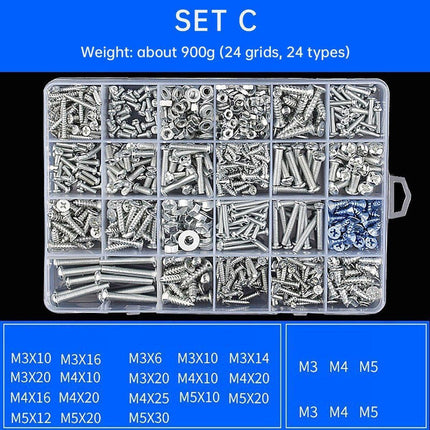 Household Self-tapping Screw Nut Gasket Box Set Multi-purpose Screw Assortment - F.