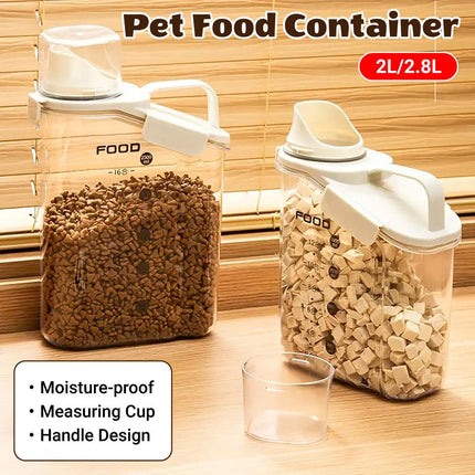 2Sizes Portable Transparent Grain Storage Jar Cat Food Rice Snack Tea Container - 2000ML.
