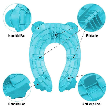 Blue Kids Toilet Seat Washer Portable Baby Training Seat for Easy Potty Training.