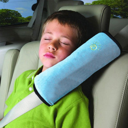1/2× Soft Plush Car Shoulder Pad and Cushion Pillow for Travel Comfort - Beige.