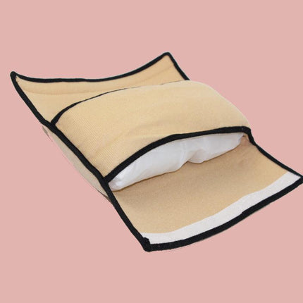 1/2× Soft Plush Car Shoulder Pad and Cushion Pillow for Travel Comfort - Beige.