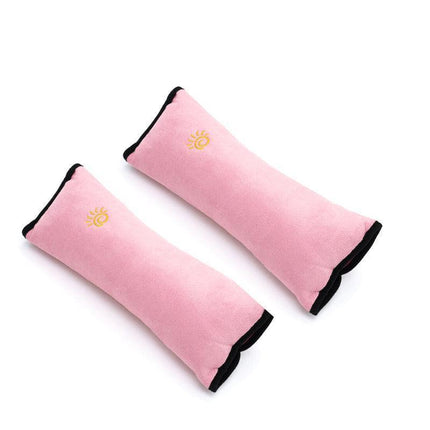 1/2× Soft Plush Car Shoulder Pad and Cushion Pillow for Travel Comfort - Beige.