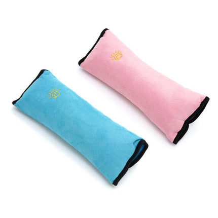 1/2× Soft Plush Car Shoulder Pad and Cushion Pillow for Travel Comfort - Beige.