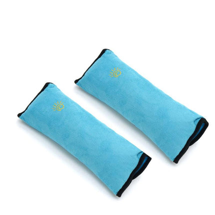 1/2× Soft Plush Car Shoulder Pad and Cushion Pillow for Travel Comfort - Beige.