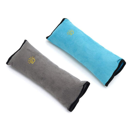 1/2× Soft Plush Car Shoulder Pad and Cushion Pillow for Travel Comfort - Beige.