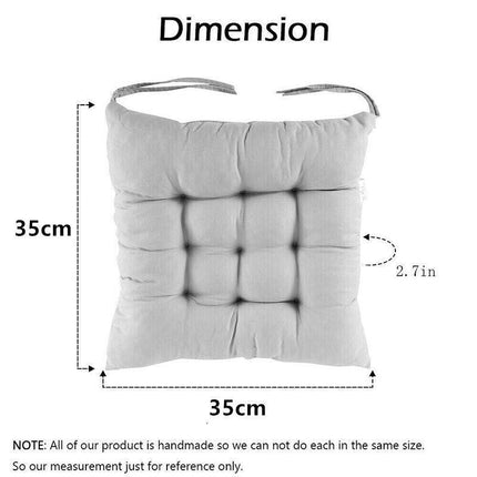 Soft Chair Cushion Pad for Indoor Outdoor Seating Square Seat Cover 35x35cm - Coffee.