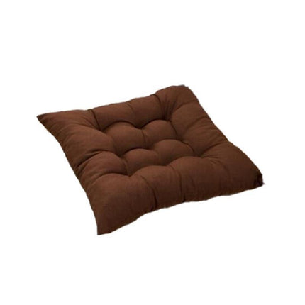Soft Chair Cushion Pad for Indoor Outdoor Seating Square Seat Cover 35x35cm - Coffee.