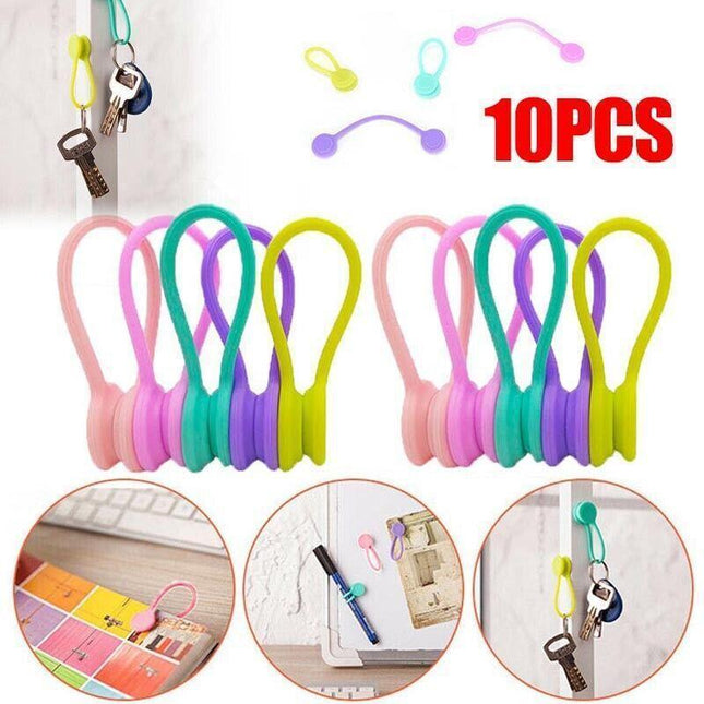 10PCS Cord Clip Organizer Reusable Cable Winder Holder for Desk and Office.