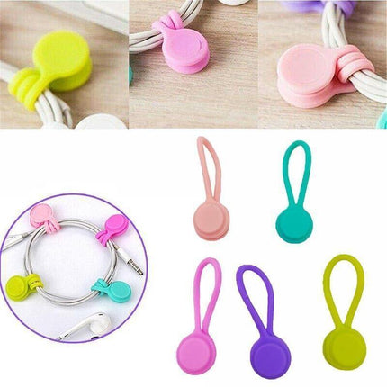 10PCS Cord Clip Organizer Reusable Cable Winder Holder for Desk and Office.