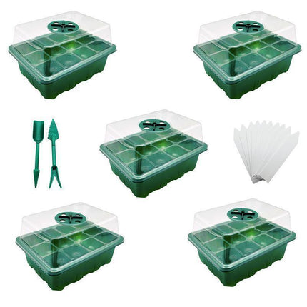 3/5/10 Set 12 Hole Plant Seed Grow Box Propagation Nursery Seedling Starter Tray - 3PCS.