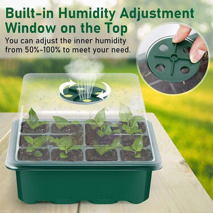 3/5/10 Set 12 Hole Plant Seed Grow Box Propagation Nursery Seedling Starter Tray - 3PCS.