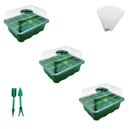 3/5/10 Set 12 Hole Plant Seed Grow Box Propagation Nursery Seedling Starter Tray - 3PCS.