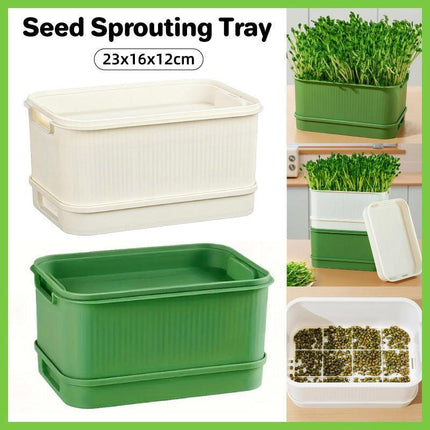 Seedling Tray Sprout Tray Soilless Hydroponic Planting Pot for Indoor Gardening - Green.