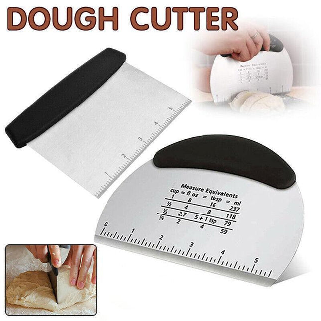Dough Scraper Stainless Steel Bake Cake Slicer Pastry Cutter Multipurpose Bench - Semicircle.