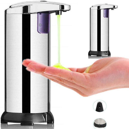 Automatic Soap Liquid Dispenser Handsfree Touchless IR Sensor Hand Wash Steel.