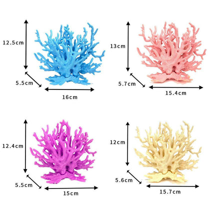 Soft Coral Realistic Water Plants Aquarium Decoration Fish Tank Seawater Set - Pink.