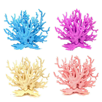 Soft Coral Realistic Water Plants Aquarium Decoration Fish Tank Seawater Set - Purple.