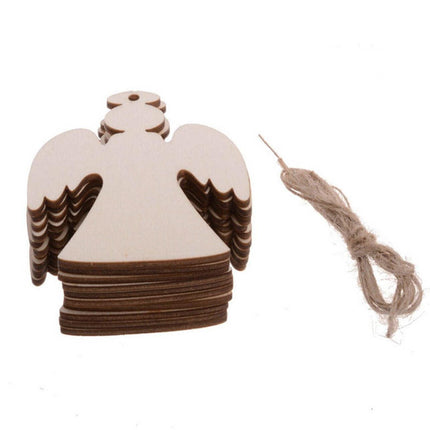 Wooden Christmas Hanging Ornament for Tree DIY Craft Decoration 10pcs - Christmas Tree.