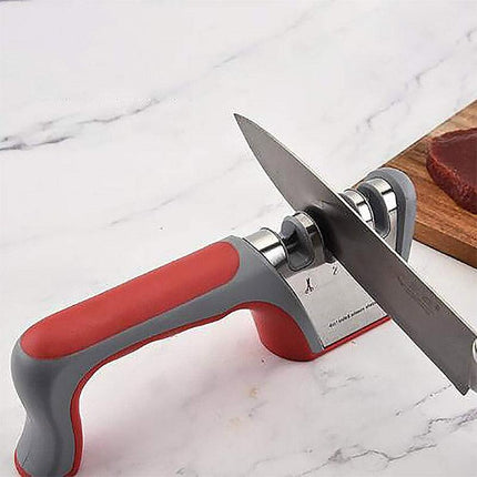 Four Stage Knife Sharpener Multifunction Kitchen Blade Sharpening Tool Quick Use - Black.