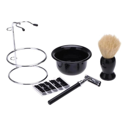 5PCS Shaving Kit Set Manual Razor Brush Stand Bowl Set for Men.