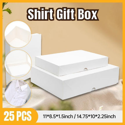 Premium Shirt Packaging Boxes 350g White Cardboard 2Sizes Easy Storage Flat Pack - 25pcs-11*8.5*1.5inch.