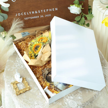 Premium Shirt Packaging Boxes 350g White Cardboard 2Sizes Easy Storage Flat Pack - 25pcs-11*8.5*1.5inch.