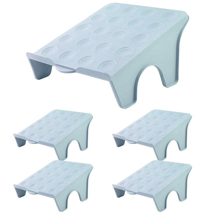 5pcs Double Layer Shoe Rack Simple Storage Organizer Space Saving Shoe Holder - Blue.