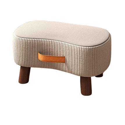 Small Stool for Home Simple Shoe Changing Low Seat Stool Wooden Household Use - Beige.