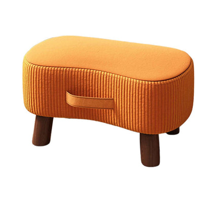 Small Stool for Home Simple Shoe Changing Low Seat Stool Wooden Household Use - Orange.