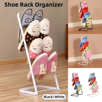 Simple Multi Layer Slipper Storage Rack Organizer for Home Closet Shoe Organizer - Black.