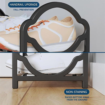 Four Layer Shoe Rack Storage Organizer Multi Tier Shoe Shelf for Entryway Closet - White.