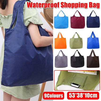 Large Multi Colour Waterproof Shopping Bag Foldable Portable Reusable Bag - Royal Blue.