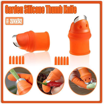 Garden Silicone Thumb Knife Finger Cutter Vegetable Harvesting Tool Picking Aid - L.