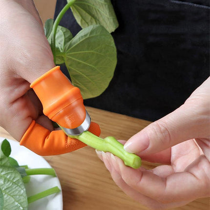 Garden Silicone Thumb Knife Finger Cutter Vegetable Harvesting Tool Picking Aid - L.